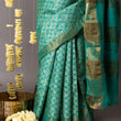 Load image into Gallery viewer, 'NAHARGARH: GREEN' Hand block printed Tussar silk