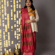 Load image into Gallery viewer, 'KANHERI: RED' Hand block printed Tussar silk