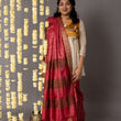 Load image into Gallery viewer, 'KANHERI: RED' Hand block printed Tussar silk