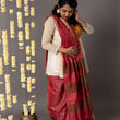 Load image into Gallery viewer, 'KANHERI: RED' Hand block printed Tussar silk