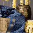 Load image into Gallery viewer, 'MEHRANGARH: BLUE' Hand block printed Tussar silk dupatta