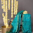 Load image into Gallery viewer, 'CHAMPANER: TURQUOISE' Hand block printed Tussar silk dupatta