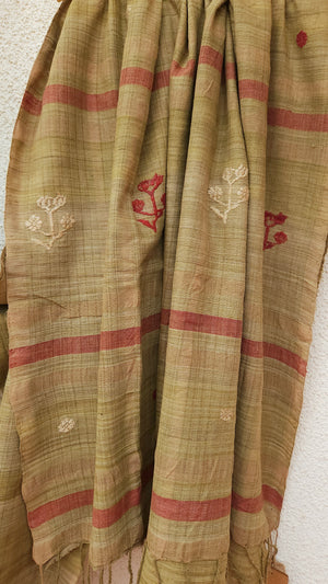 'HARITA' Handspun Handwoven Naturally dyed Eri Silk