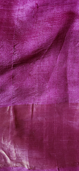 'JAIGARH: PURPLE' Hand block printed Tussar silk
