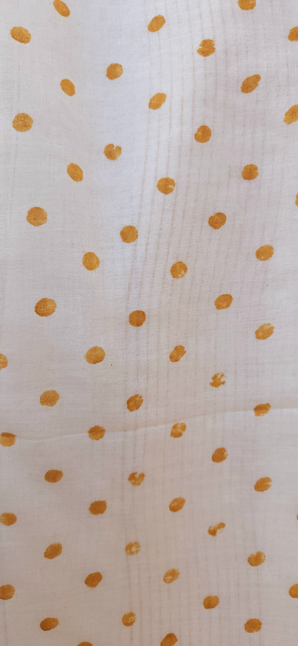 'CHECK IT OUT: Grey & Mustard' Hand block printed cotton