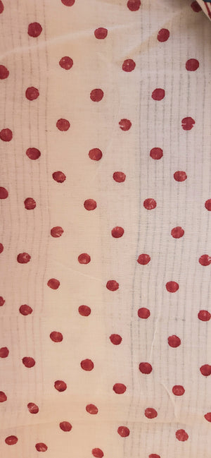'CHECK IT OUT: Blue & Red' Hand block printed cotton