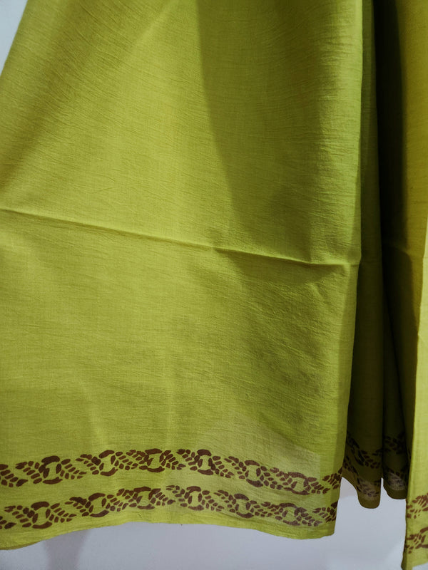 'VILLAGE GREEN' Hand block printed cotton
