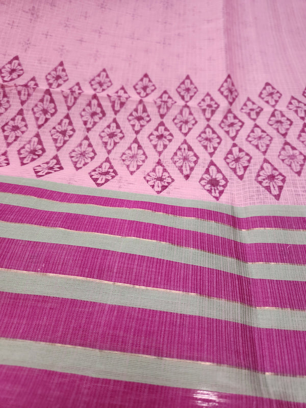 'KULAMARINJI' Hand block printed handloom Kota Doria