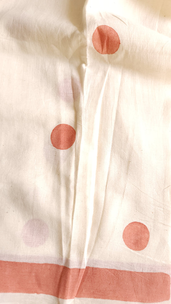 'MAZE RUNNER: Red' Hand Block Printed Cotton Saree