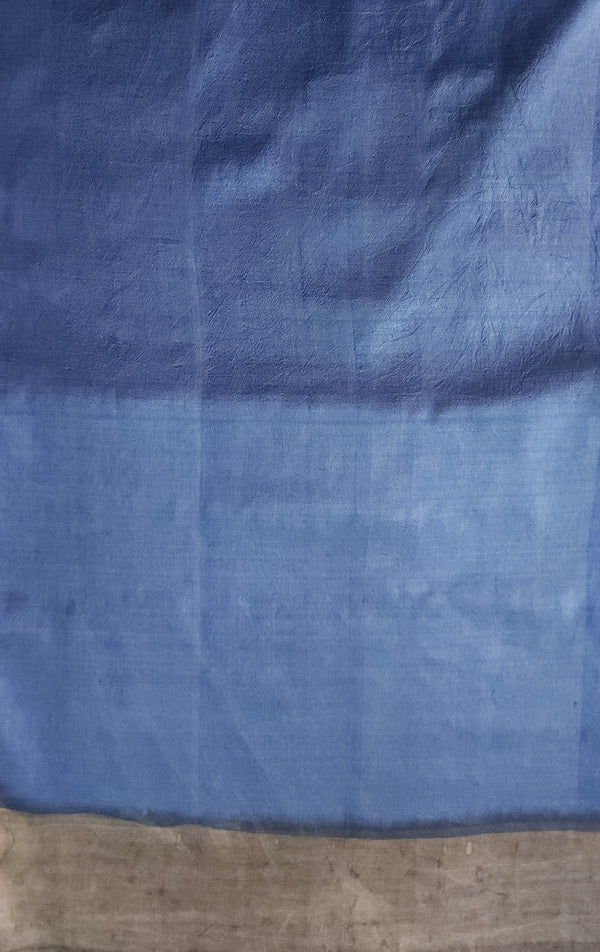 'RAZA: Blue' Batik on Handwoven Mulberry silk