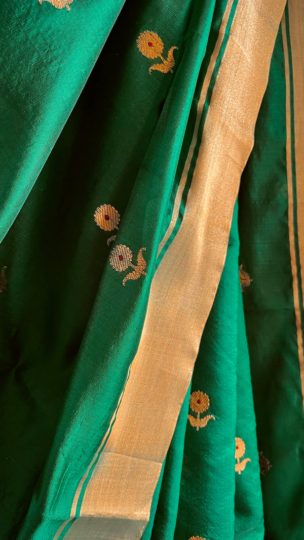 'CHANDRAGHANTA' Handwoven Mulberry Silk Chanderi Saree