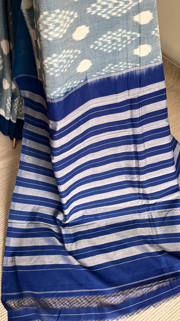 'INDULEKHA' Handwoven Pochampally Ikat Cotton Saree
