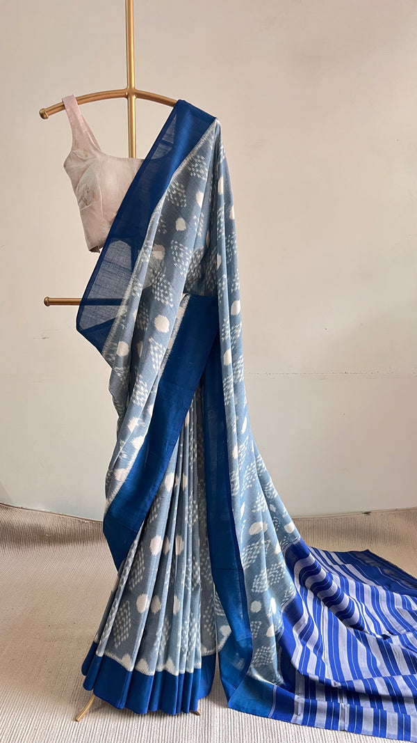'INDULEKHA' Handwoven Pochampally Ikat Cotton Saree