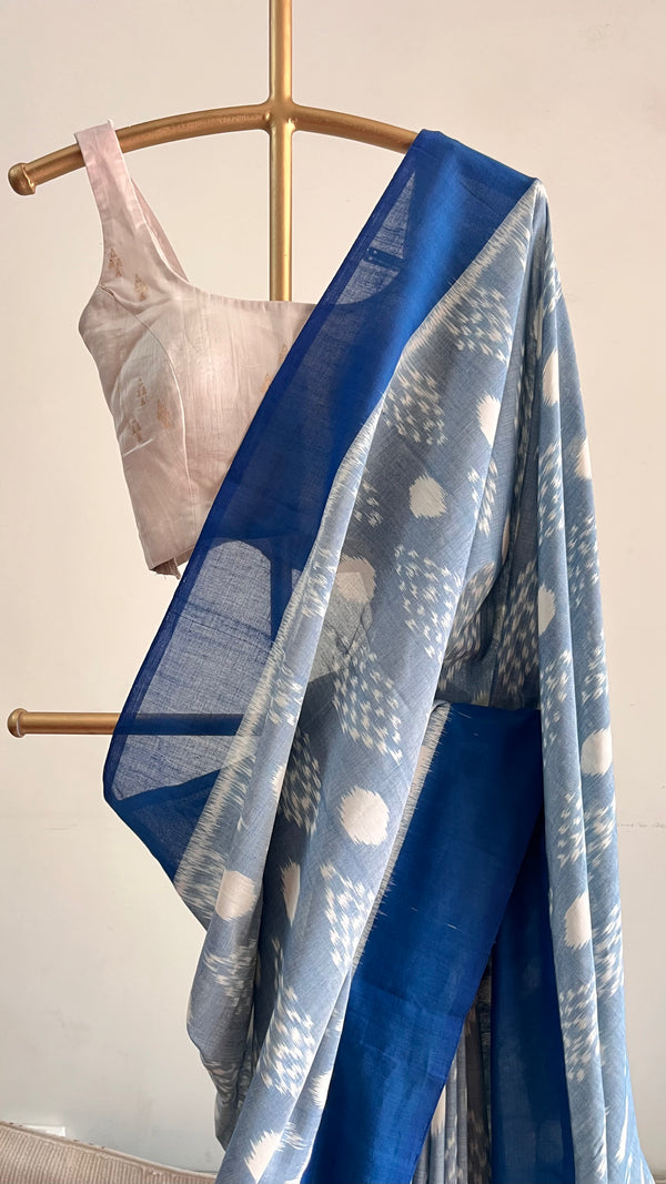 'INDULEKHA' Handwoven Pochampally Ikat Cotton Saree