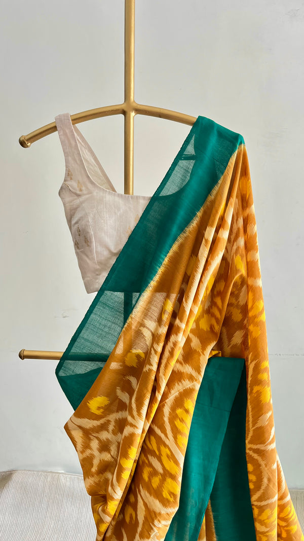 'CHAITRA' Handwoven Pochampally Ikat Cotton Saree
