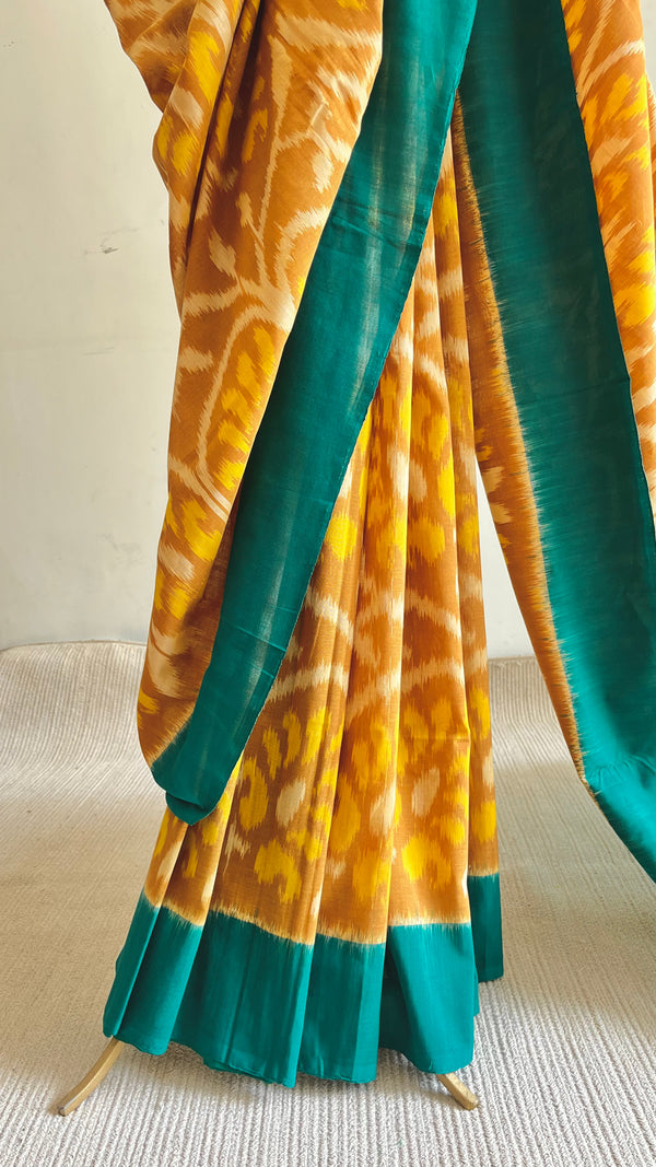 'CHAITRA' Handwoven Pochampally Ikat Cotton Saree