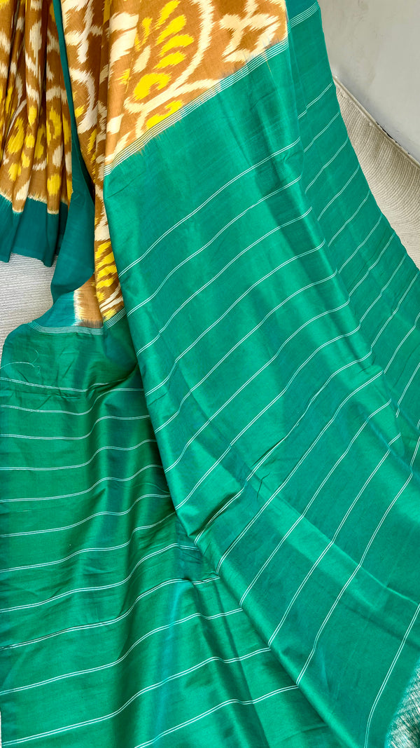 'CHAITRA' Handwoven Pochampally Ikat Cotton Saree