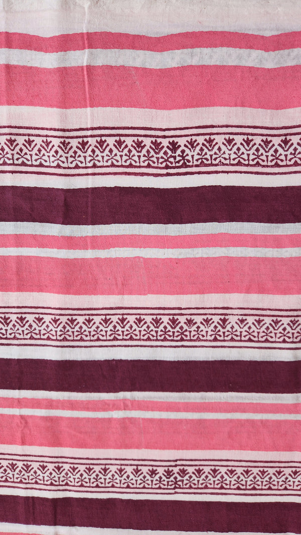 'LANTANA: Blush' Handwoven & Handblock Printed Cotton