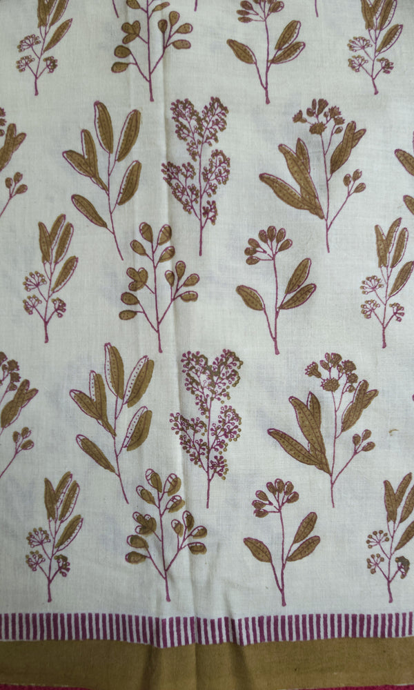 'BLOOMS: Meadow' Handwoven & Handblock Printed Cotton