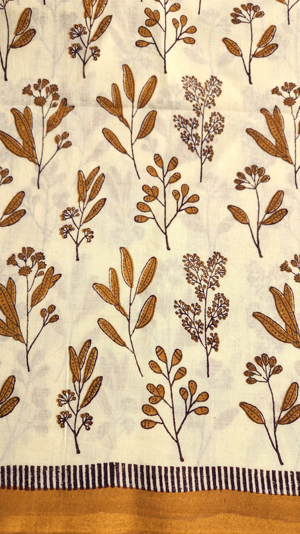 'WILDFLOWERS: Lustre' Handwoven & Handblock Printed Cotton
