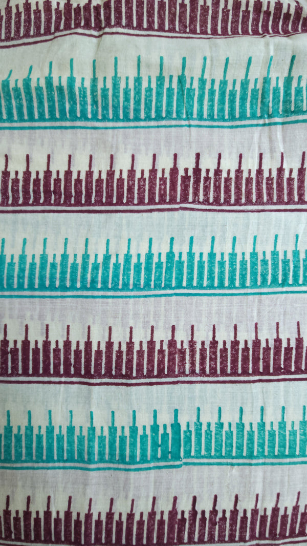 'FOLIAGE: Zephyr' Handwoven & Handblock Printed Cotton
