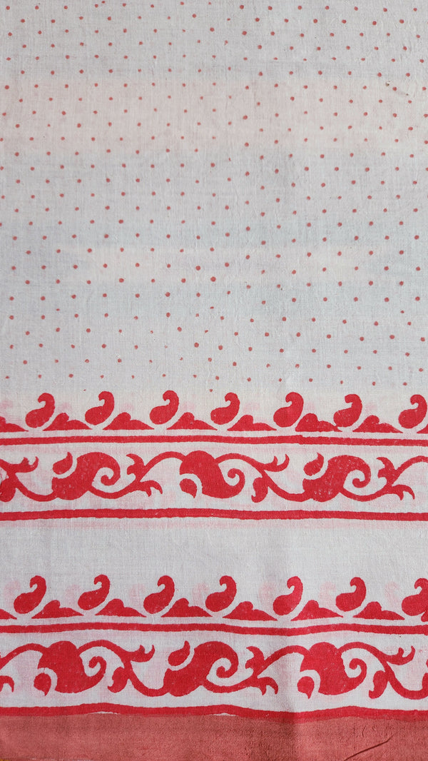 'BOTEH: Blush' Handwoven & Handblock Printed Cotton
