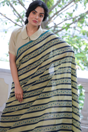 'VINES: Meadow' Handwoven & Handblock Printed Cotton