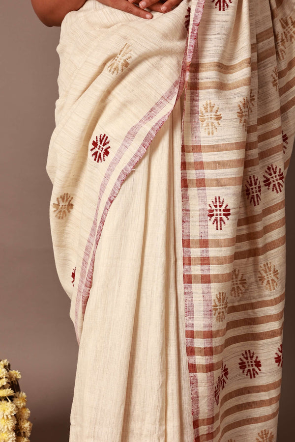 'ASHMEET' Handspun Handwoven Naturally dyed Eri Silk