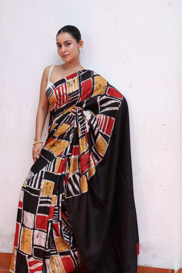 'RAZA: Red' Batik on Handwoven Mulberry silk