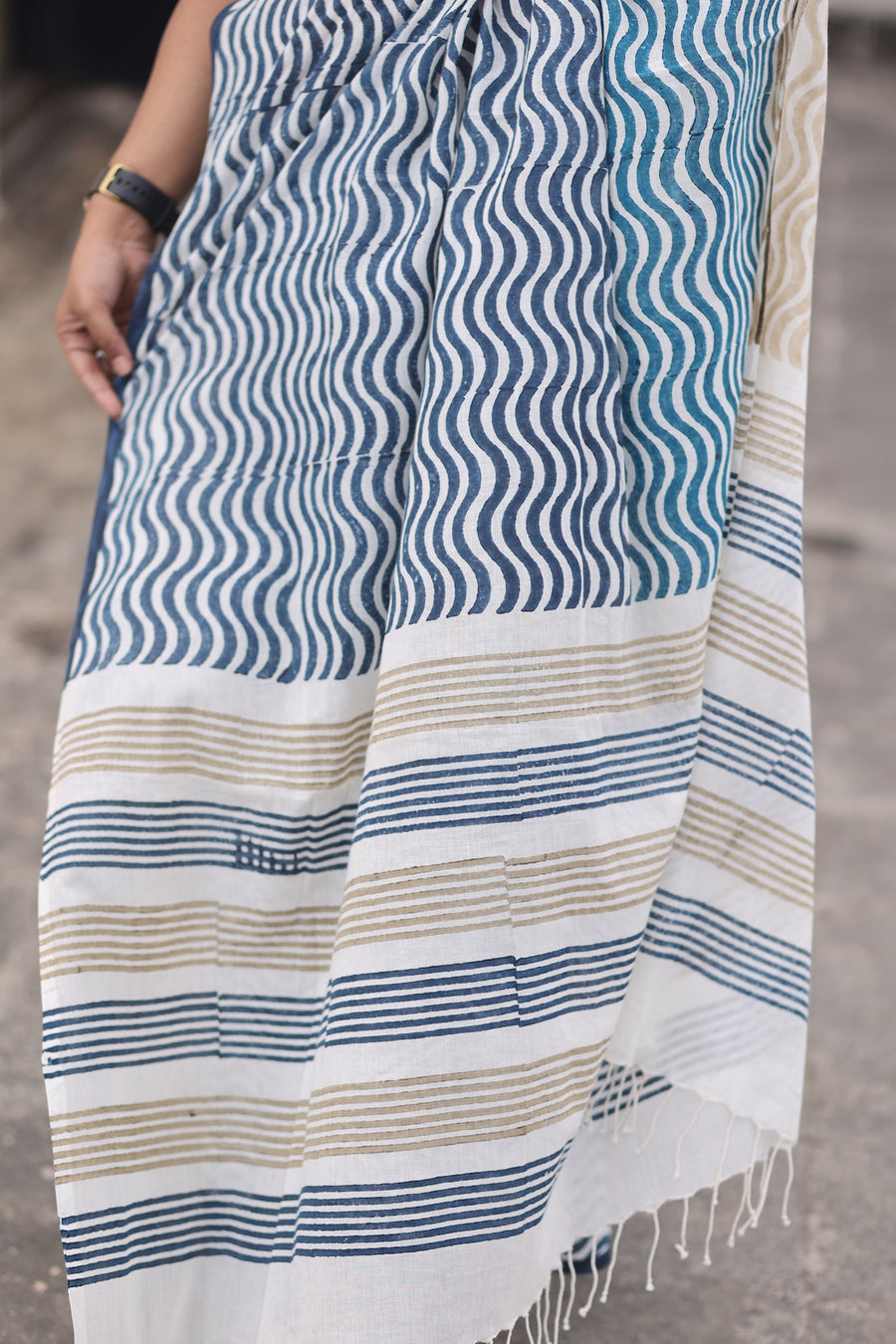 'BY THE SEA BREEZE' Hand block printed cotton