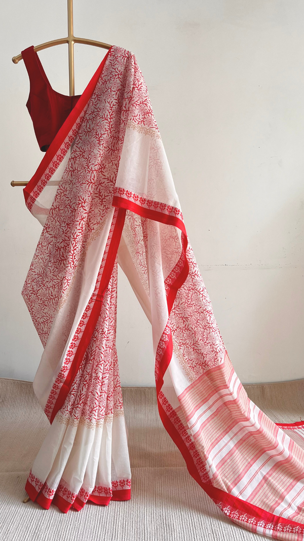 'HAIMAVATI' Handwoven Cotton Begumpuri Saree