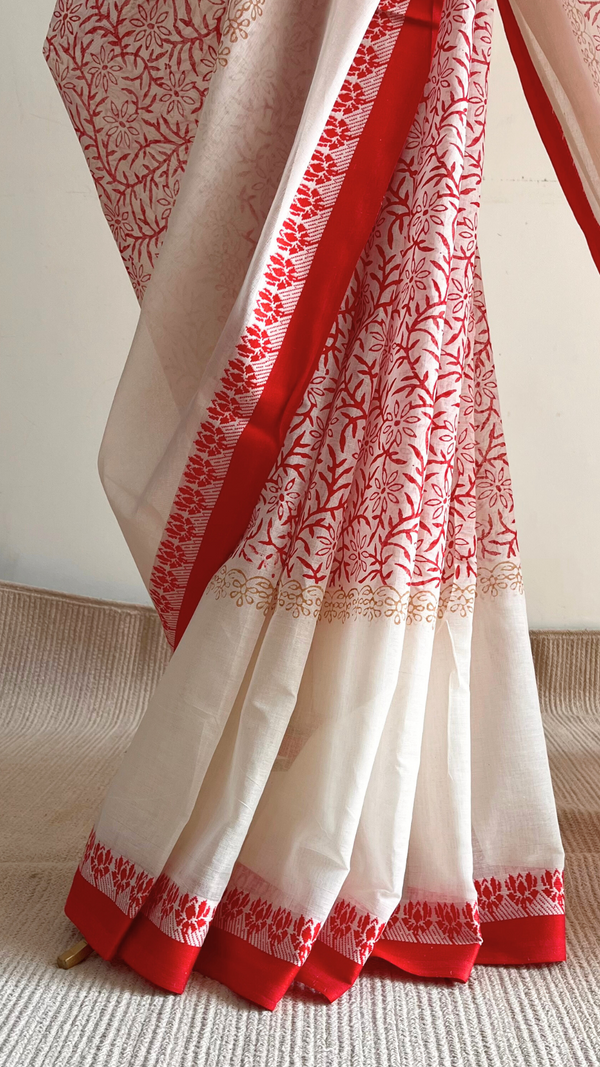 'HAIMAVATI' Handwoven Cotton Begumpuri Saree