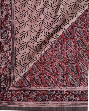 'OJASWI' Block printed Kalamkari on handwoven cotton