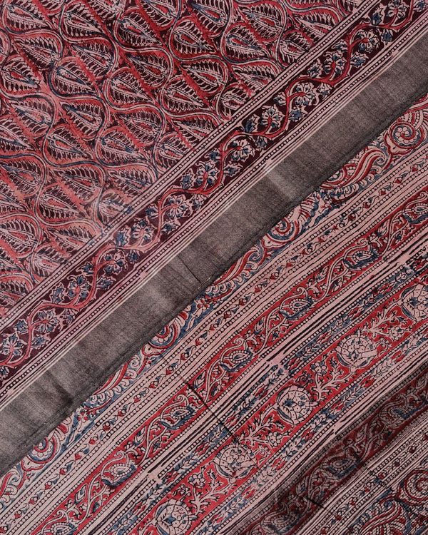 'OJASWI' Block printed Kalamkari on handwoven cotton