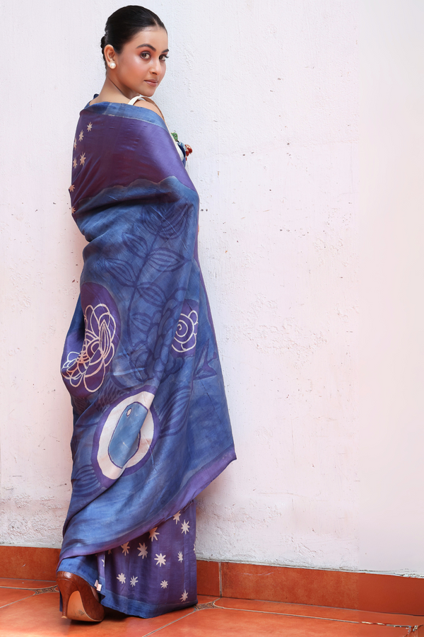 'VAN GOGH' Batik on Handwoven Mulberry silk