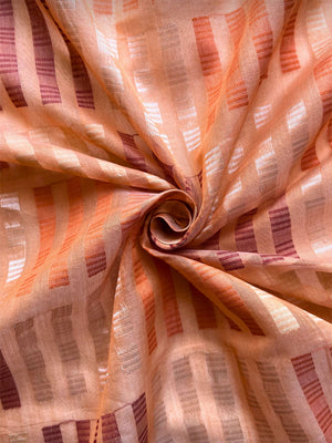"Tamra-Rajat" Handwoven Chanderi Silk Cotton Fabric