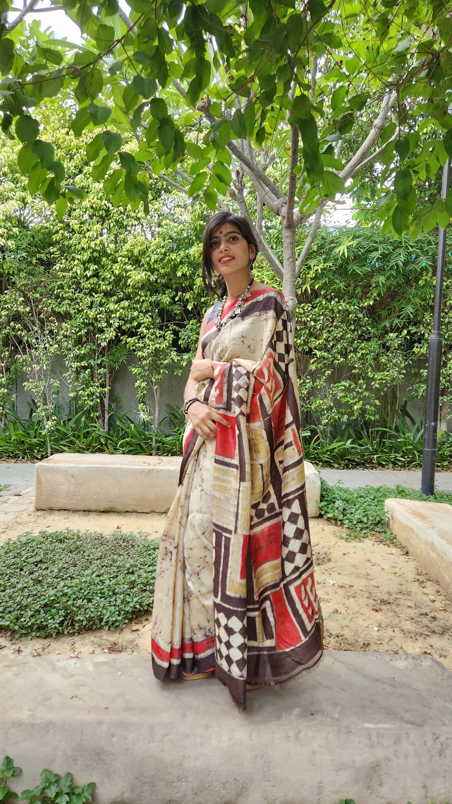 'MILON TITHI' Batik on Handwoven Tussar silk