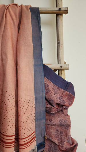 'POLKI' Hand block printed on Handwoven Cotton