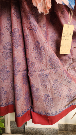 'POLKI' Hand block printed on Handwoven Cotton