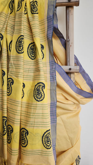 'AMBIKA' Hand block printed on Handwoven Cotton