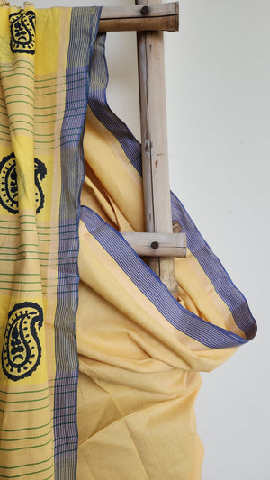 'AMBIKA' Hand block printed on Handwoven Cotton