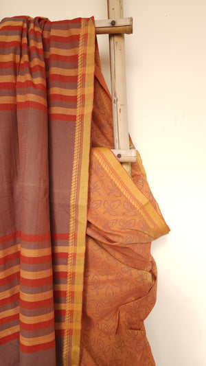 'KISHALAYA' Hand block printed on Handwoven Cotton