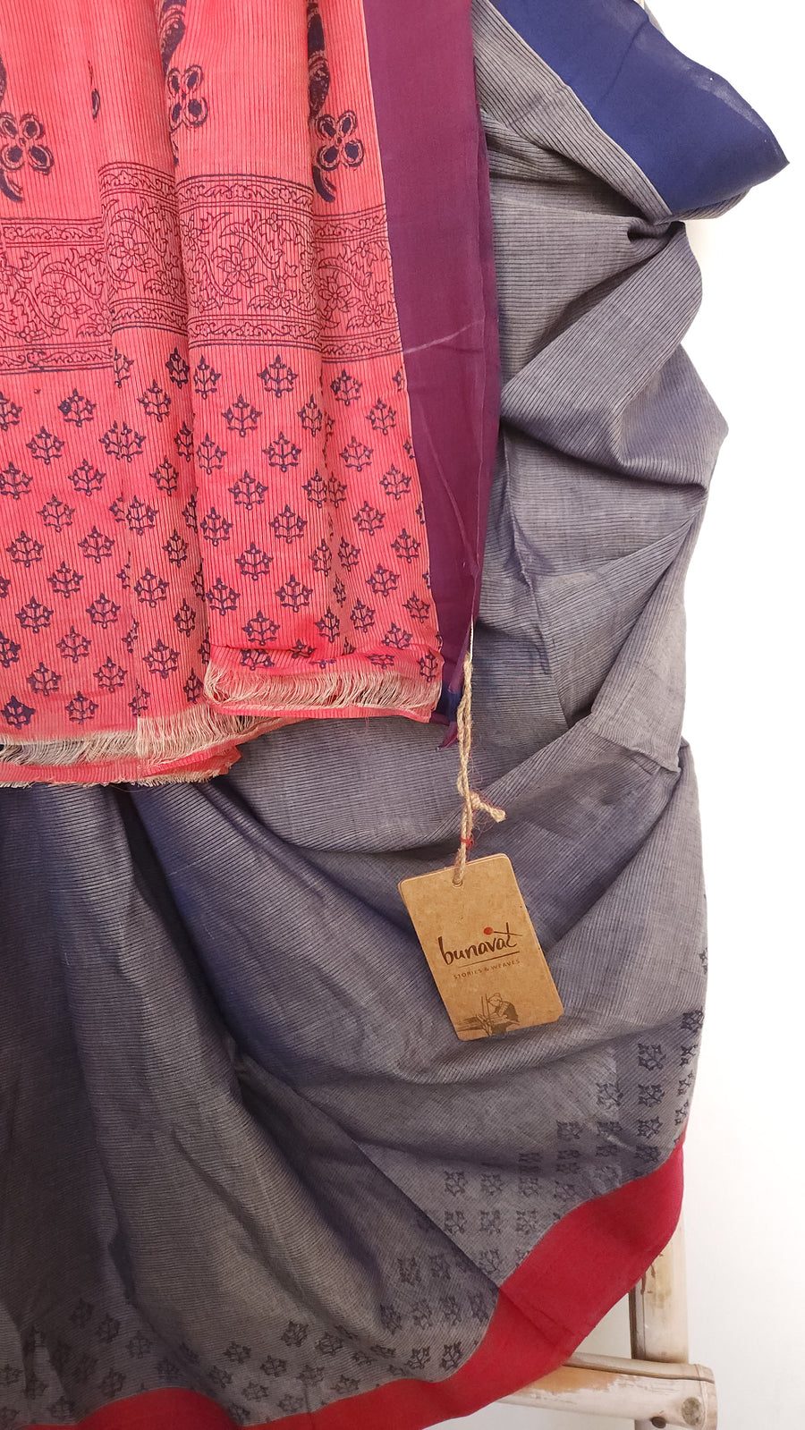 'ANKHI' Hand block printed on Handwoven Cotton