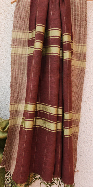 GAIA - Hand block printed Bhagalpuri Tussar silk