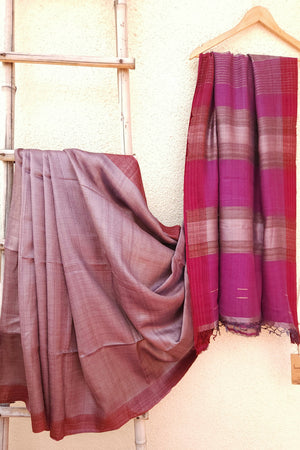 LILAC - Handwoven Bhagalpuri Tussar silk