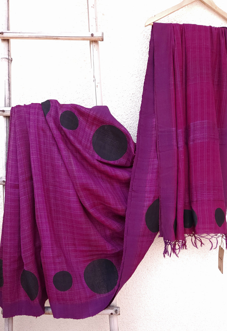 RUMI - Hand block printed Bhagalpuri Tussar silk
