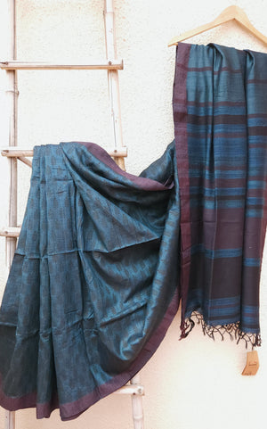 KOA - Hand block printed Bhagalpuri Tussar silk