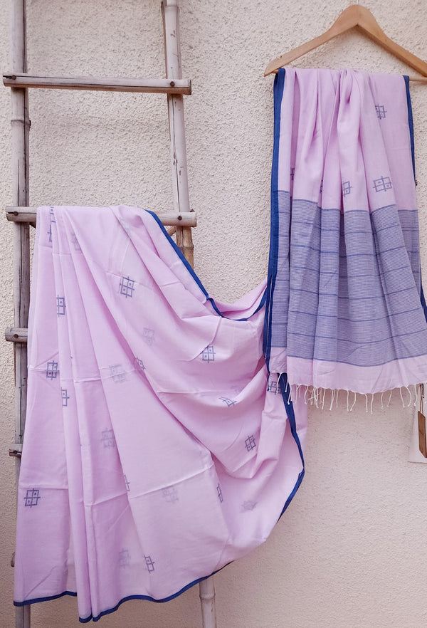 'BODMAS - LIGHT LAVENDER' Handwoven Bengal Jamdani