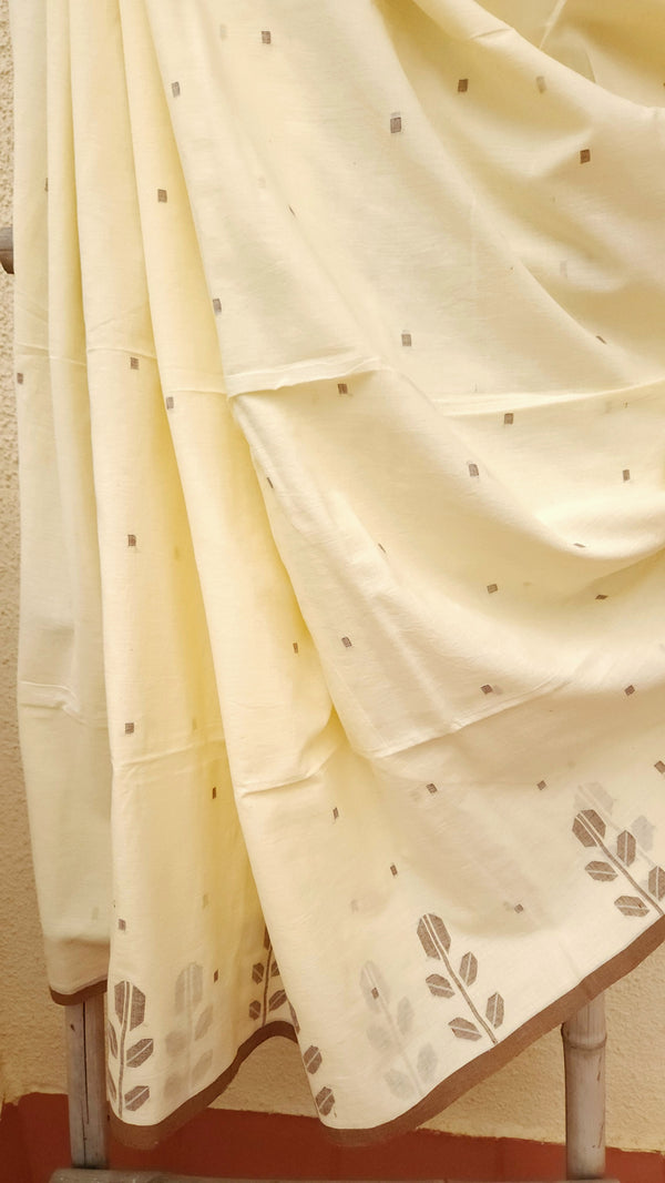 'TRINA - BUTTERSCOTCH' Handwoven Bengal Jamdani