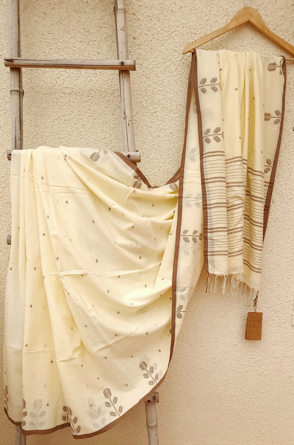 'TRINA - BUTTERSCOTCH' Handwoven Bengal Jamdani